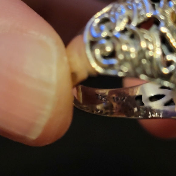 SIZE 6 HSN White Opal 18k 925 Ring - Picture 4 of 4